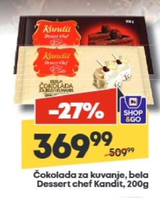 Čokolada za kuvanje bela Dessert chef Kandit 200g