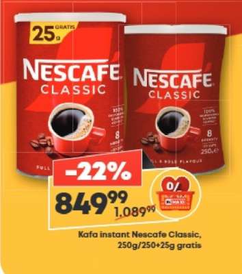 Kafa instant Nescafe Classic, 250g, 250+25g gratis