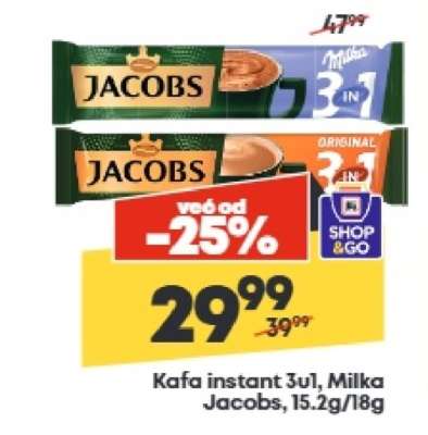 Kafa instant 3u1, Milka Jacobs, 15.2g/18g