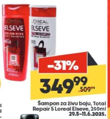 Šampon za živu boju Total Repair 5 Loreal Elseve 250ml