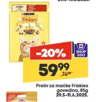 Preliv za mačke Friskies govedina, 85g