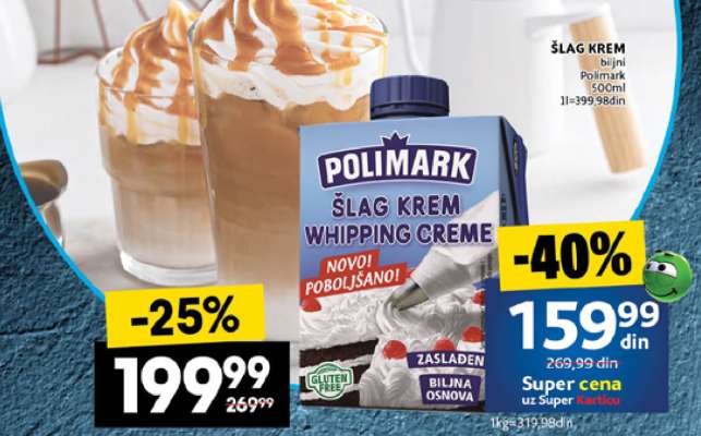 ŠLAG KREM biljni Polimark 500ml