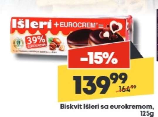 Biskvit Išleri sa eurokremom , 125g