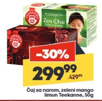 Čaj sa narom, zeleni mango limun Teekanne, 50g