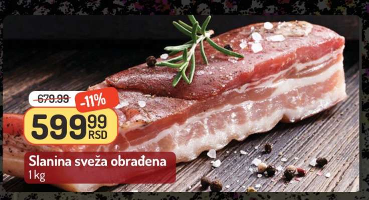 Slanina sveža obrađena