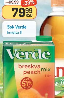Sok Verde breskva 1l