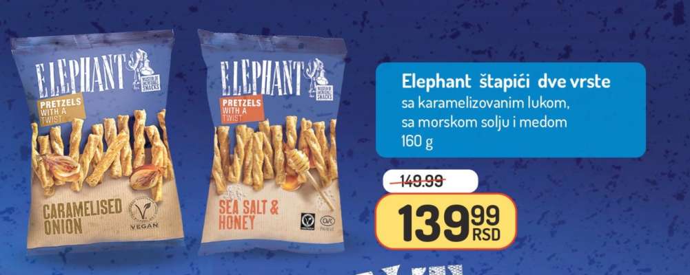 Elephant štapići dve vrste