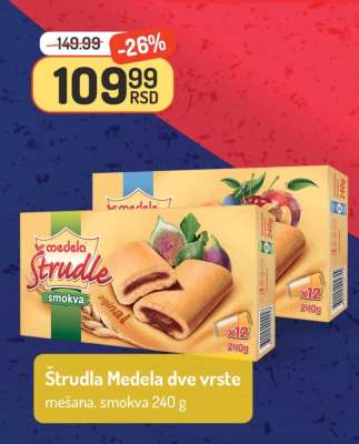 Štrudla Medela dve vrste