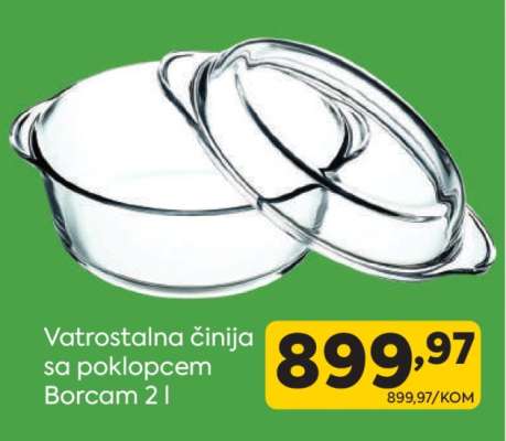 Vatrostalna činija sa poklopcem Borcam 2 l