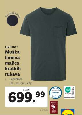 Muška lanena majica kratkih rukava