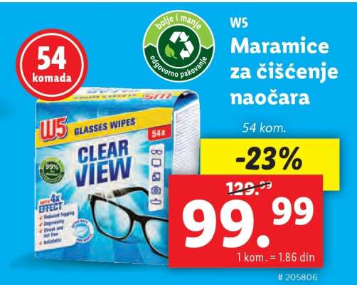 W5 Maramice za čišćenje naočara