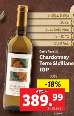 Corte Aurelio Chardonnay Terre Siciliane IGP
