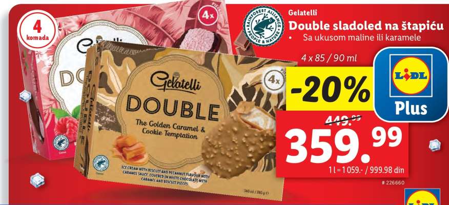 Gelatelli Double sladoled na štapiću