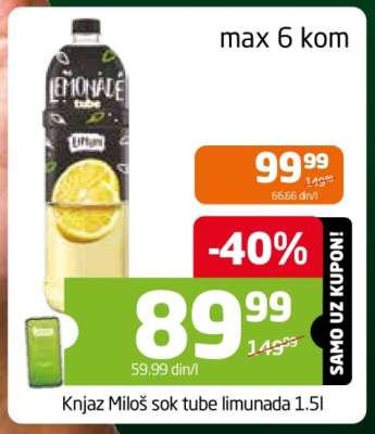 Knjaz Miloš sok tube limunada 1.5l