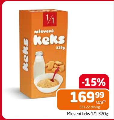 Mleveni keks 1/1 320g