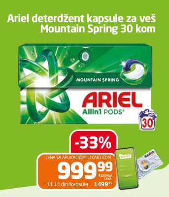 Ariel deterdžent kapsule za veš Mountain Spring 30 kom