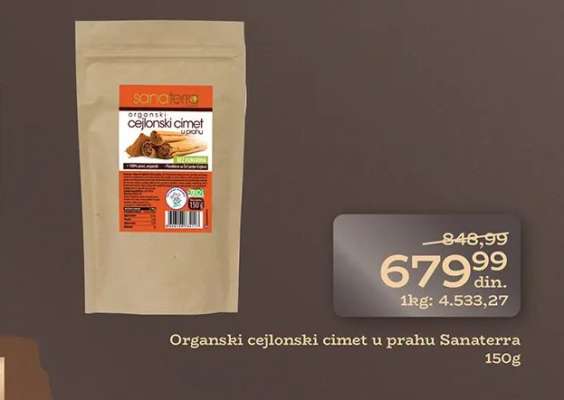 Organski cejlonski cimet u prahu Sanaterra