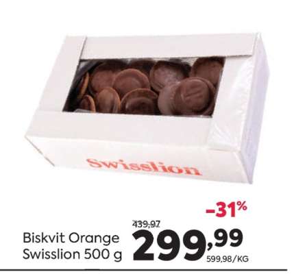 Biskvit orange Swisslion 500 g