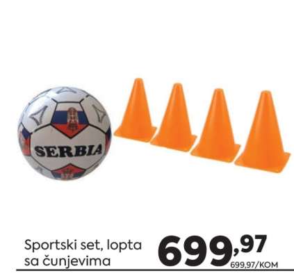 Sportski set, lopta sa čunjevima