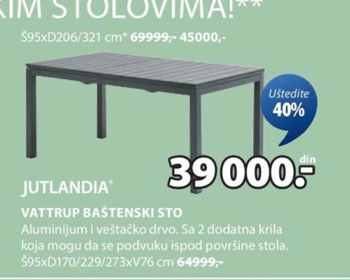 JUTLANDIA VATTRUP BAŠTENSKI STO