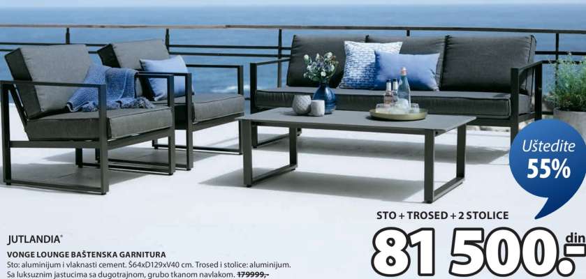 JUTLANDIA VONGE LOUNGE BAŠTENSKA GARNITURA