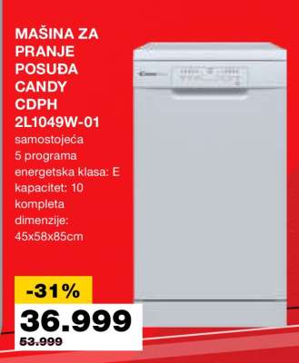 MAŠINA ZA PRANJE POSUĐA CANDY CDPH 2L1049W-01