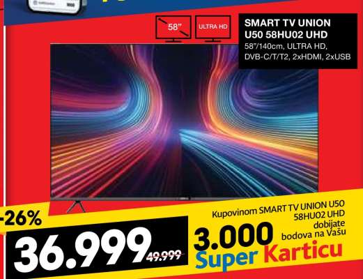 SMART TV UNION U50 58HU02 UHD