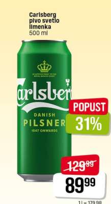 Carlsberg pivo svetlo limenka