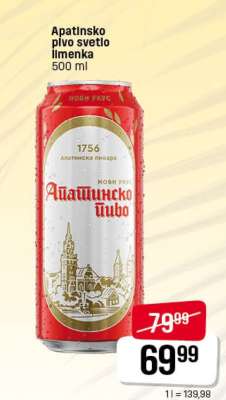 Apatinsko pivo svetlo limenka