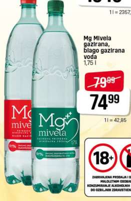 Mg Mivela gazirana, blago gazirana voda