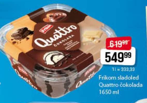 Frikom sladoled Quattro čokolada 1650 ml