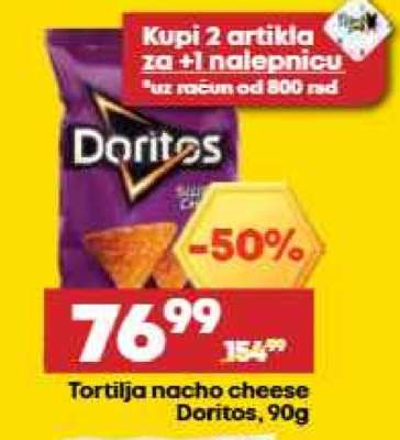 Tortilja nacho cheese Doritos, 90g