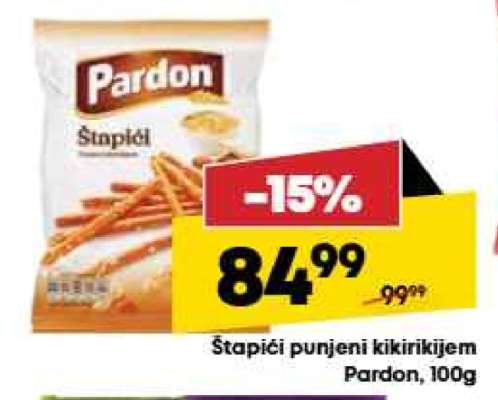 Štapići punjeni kikirikijem Pardon , 100g