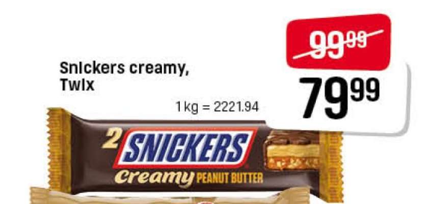 Snickers creamy, Twix