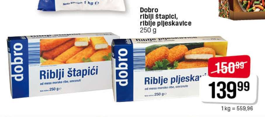 Dobro riblji štapici, riblje pljeskavice