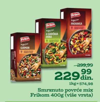 Smrznuto povrće mix Frikom 400g (više vrsta)