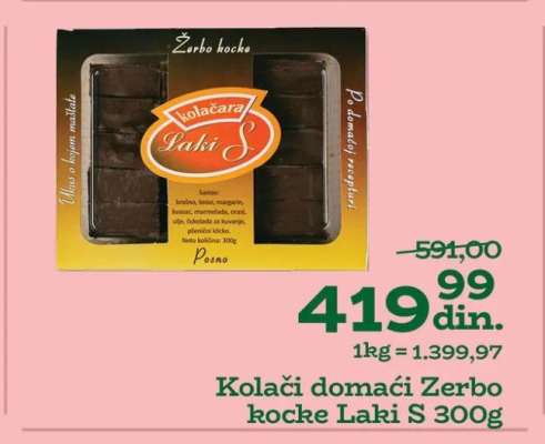 Kolači domaći žerbo kocke Laki S 300g