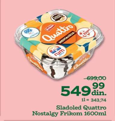 Sladoled Quattro Nostalgiy Frikom 1600ml