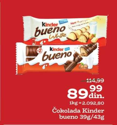 Čokolada Kinder bueno 39g/43g