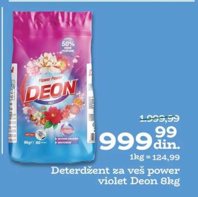 Deterdžent za veš power violet Deon 8kg