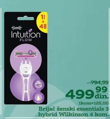 Brijač ženski essentials 3 hybrid Wilkinson 4 kom.