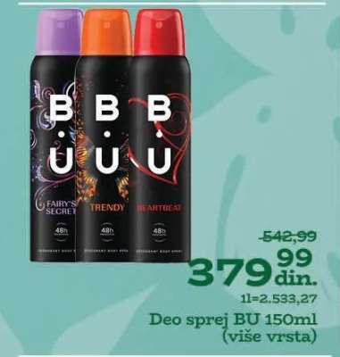 Deo sprej BU 150ml