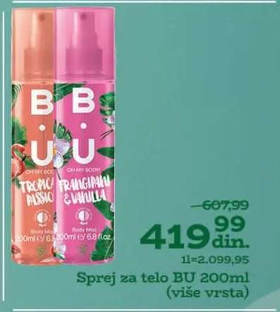 Sprej za telo BU 200ml