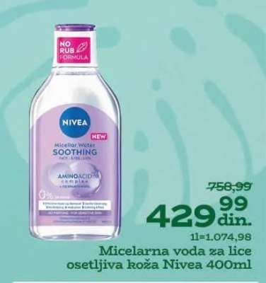 Micelarna voda za lice osetljiva koža Nivea 400ml