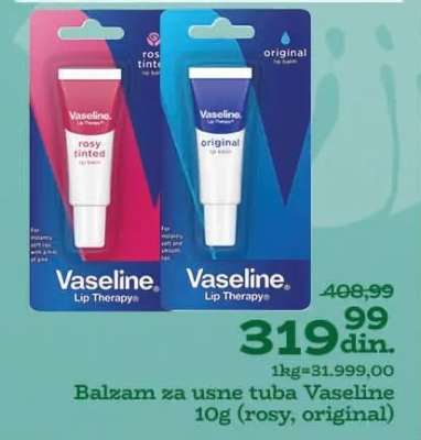 Balzam za usne tuba Vaseline 10g (rosy, original)