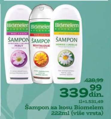 Šampon za kosu Biomelem 222ml (više vrsta)