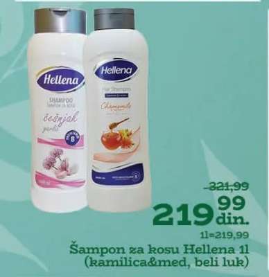 Šampon za kosu Hellena 1l (kamilica&med, beli luk)