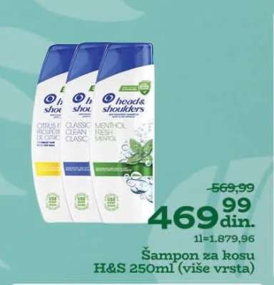 Šampon za kosu H&S 250ml (više vrsta)