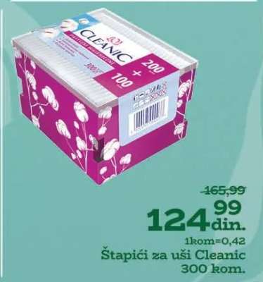 Štapići za uši Cleanic 300 kom.
