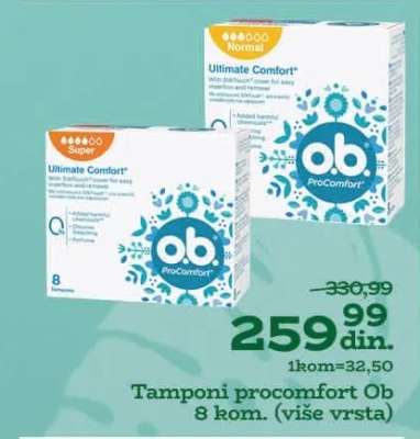 Tamponi procomfort Ob 8 kom. (više vrsta)